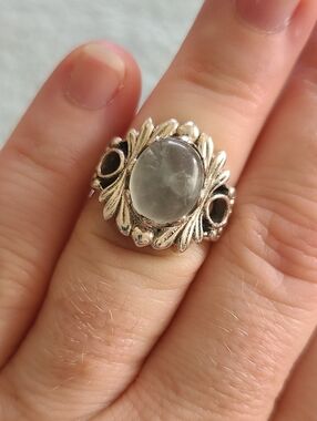 Sterling Floral Fluorite Ring